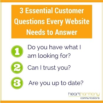 3 esssential website customer questions