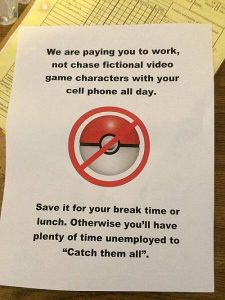 Pokemon employer warning