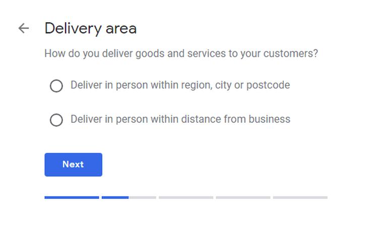 Google My Business Set Delivery Area