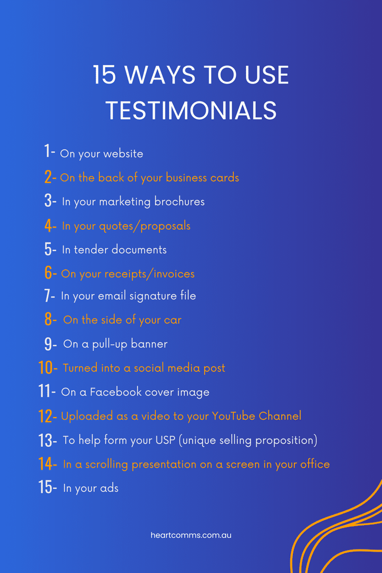 Ways to use testimonials